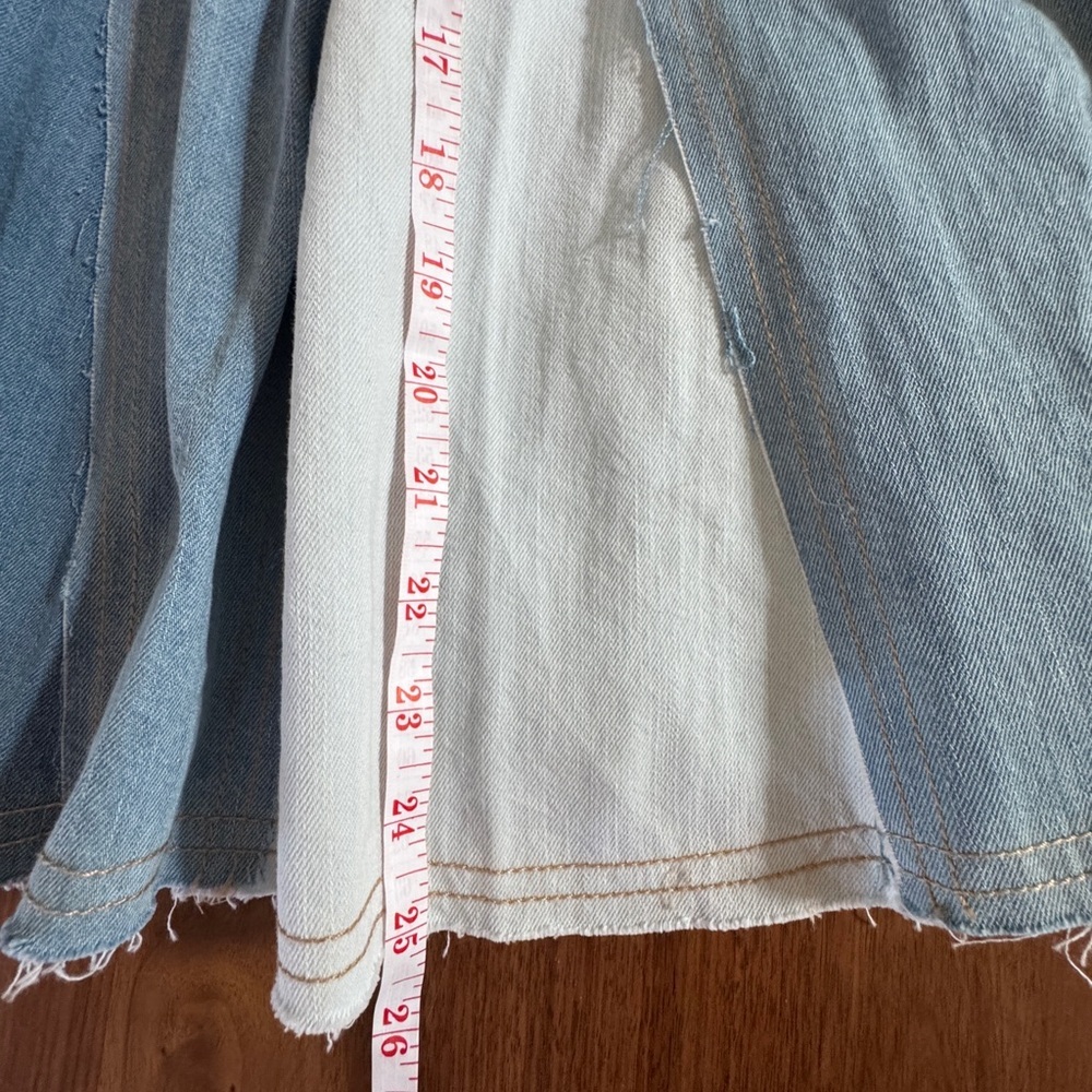 Pilcro Strapless Blue and Cream Dress - Picture 7 of 14